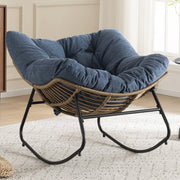 Sedia a Dondolo Imbottita in Chenille ¨C Xylo ¨C Poltrona Relax per Cameretta e Soggiorno