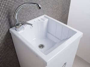 Mobile Lavatoio in ABS 45x50x88 cm 1 Anta Ambrosini Oceano Bianco Opaco