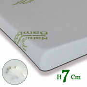 Topper memory alto 7 cm 160x200 cm, Topper morbido e avvolgente per materasso sfoderabile, correttore materasso Made in Italy con tessuto Anallergico 