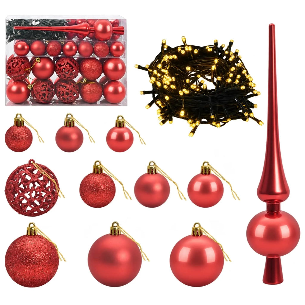 Albero di Natale artificiale con palline 120 cm 150 LED 3465879