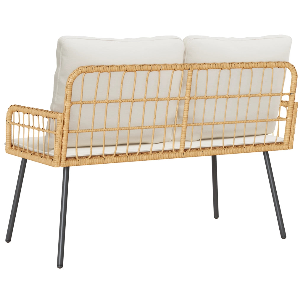 panca da giardino  naturale 114x64x78 cm in polyrattan