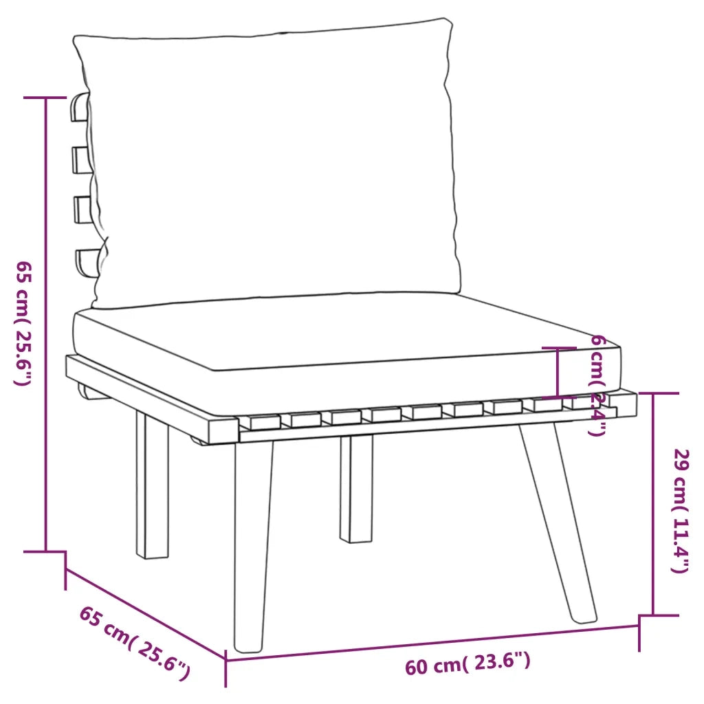 Set Divani da Giardino 5 pz con Cuscini in Massello di Acacia 3087002