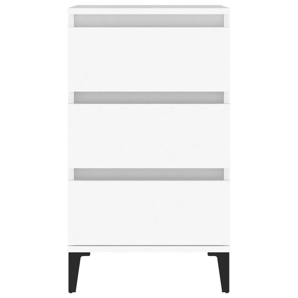 Comodino Bianco 40x35x70 cm in Legno Multistrato