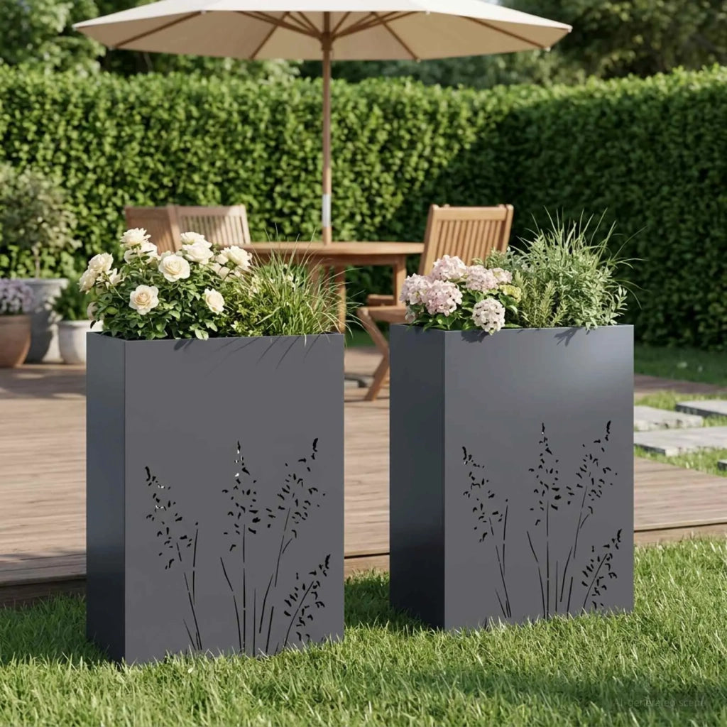 Vaso da giardino 2 pz Antracite 50 x 30 x 75 cm 8005783