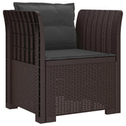 Poltrona a 1 Posto con Cuscini Aspetto Rattan PP Marrone 8011873