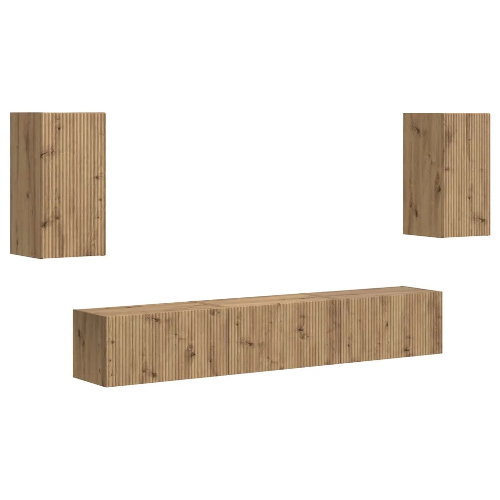 Set mobile TV 5 pcs Rovere artigianale Legno multistrato 3409077