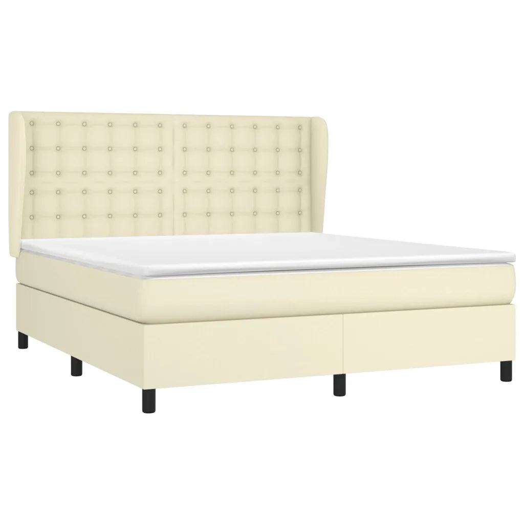 Giroletto a Molle con Materasso Crema 160x200 cm in Similpelle 3129041