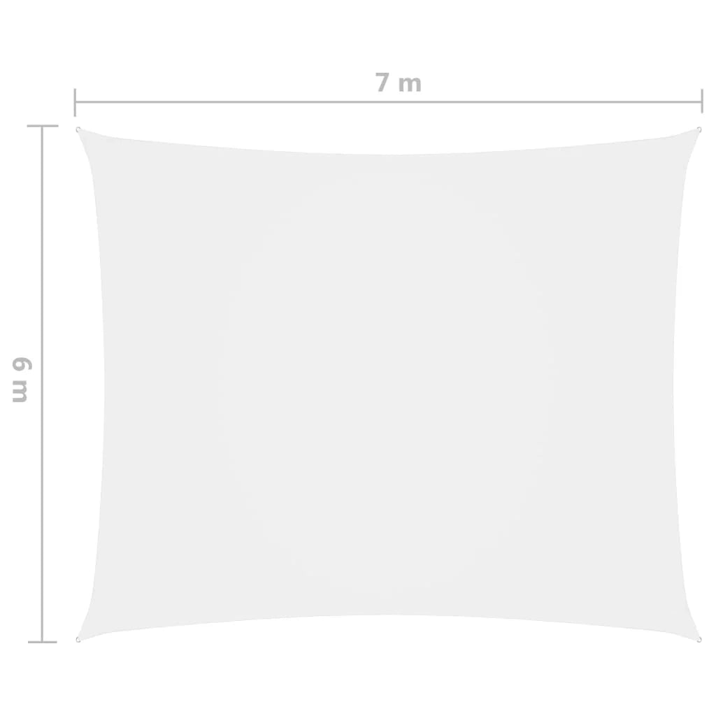 Vela ombreggiante/ombrellone rettangolare in tessuto Oxford 6 x 7 m bianco 02_0009735