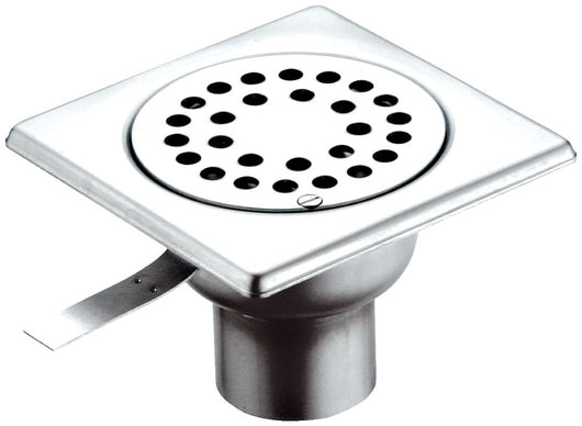 Piletta da pavimento sifonata in inox, cm 10x10