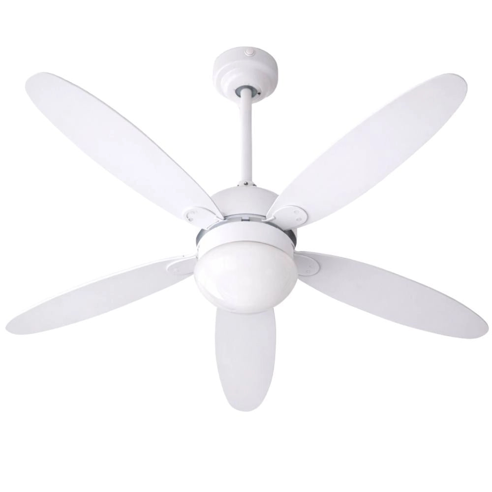 Ventilatore da soffitto zephir zfr9111m e zfr9111b 70w 5 pale legno con luce *** colore bianco, confezione 1