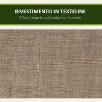Dondolo da Giardino a 3 Posti con Tettuccio Regolabile e Tasche Portaoggetti Marrone 196x128x172cm