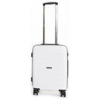 Trolley Valigia Rigido Bagaglio a Mano in Polipropilene 4 TSA Ruote Ravizzoni Michelangelo Bianco