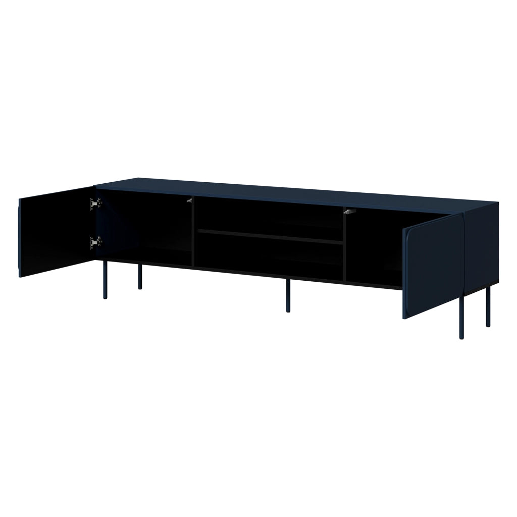 Cesara, Mobile Porta tv un Ripiano, 200x42x57h cm blu
