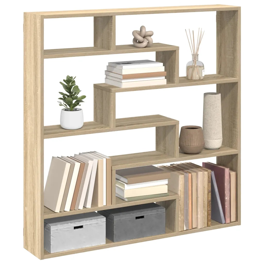 Mensola a Cubo da Parete 7 Scomparti Truciolato Rovere Sonoma 860024