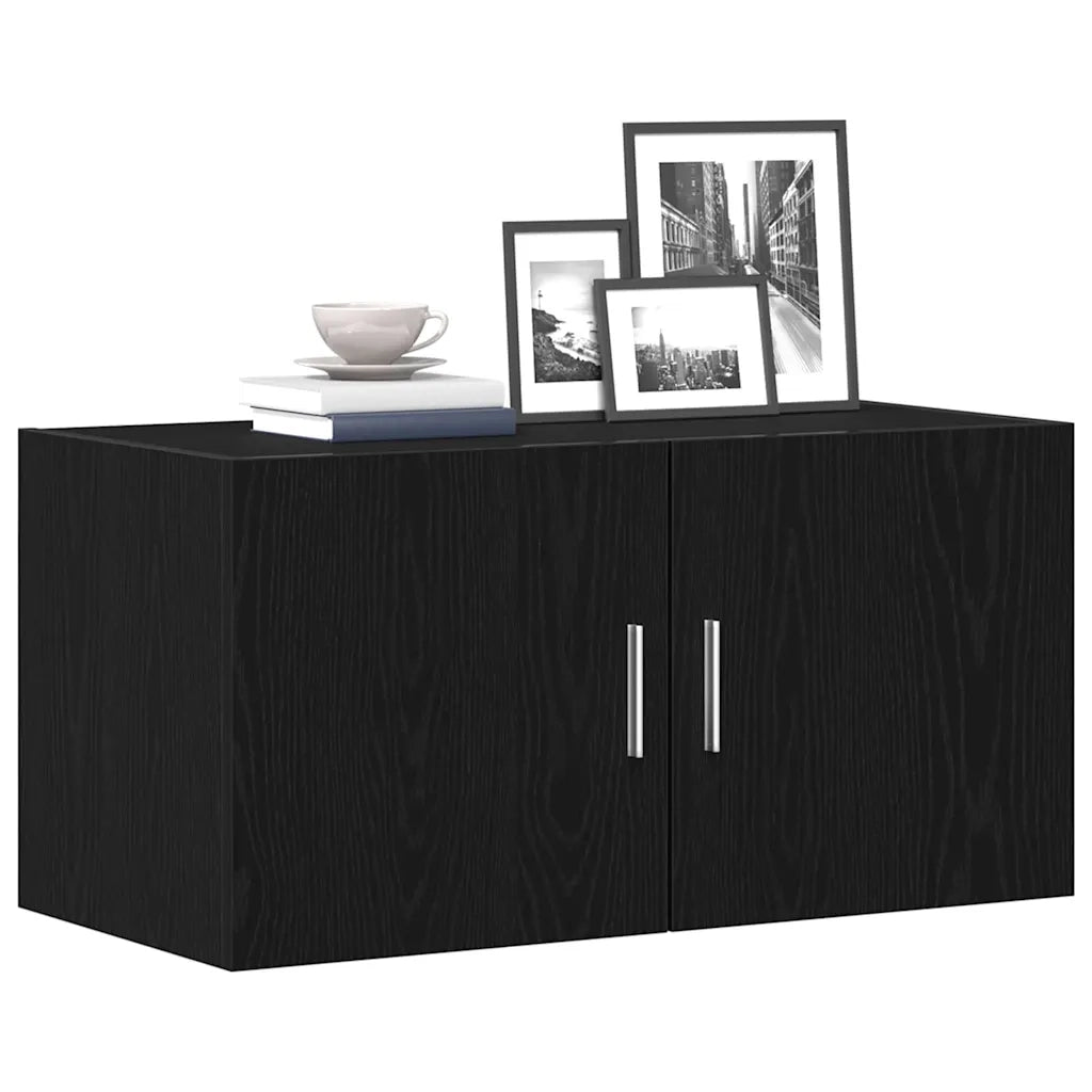 Armadietto a Muro Rovere Nero 80x39x40 cm in Truciolato 862012