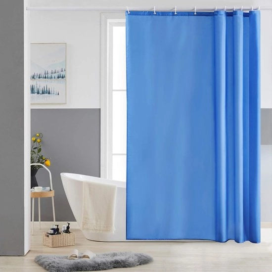 Douchegordino Antischiummoso Telaio in Poliestere Impermeabile per Doccia Tende di Doccia Lavabili per Vasca da Bagno o Bagno 10 Hanger per Douchegordino Blu 150x180cm.
