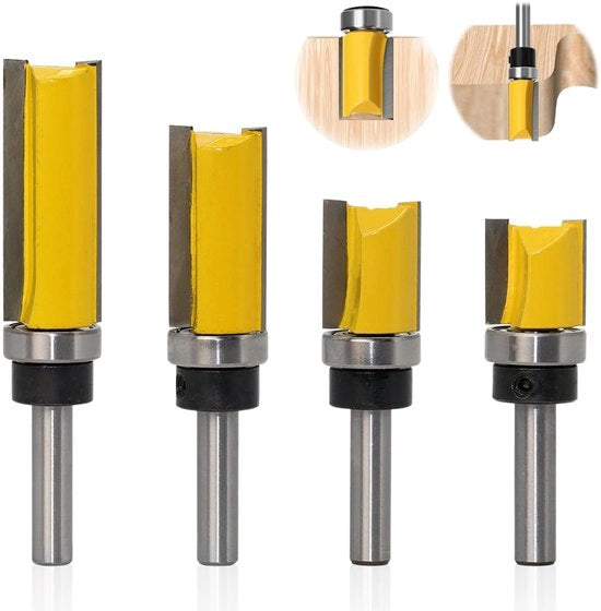 Set di congelamento da 4 pezzi - Taglierino a freddo - Taglierino a gola - Rullo a sfere - Lavorazione del legno - Canale 8 mm - Resistente allo shock e resistente all'usura