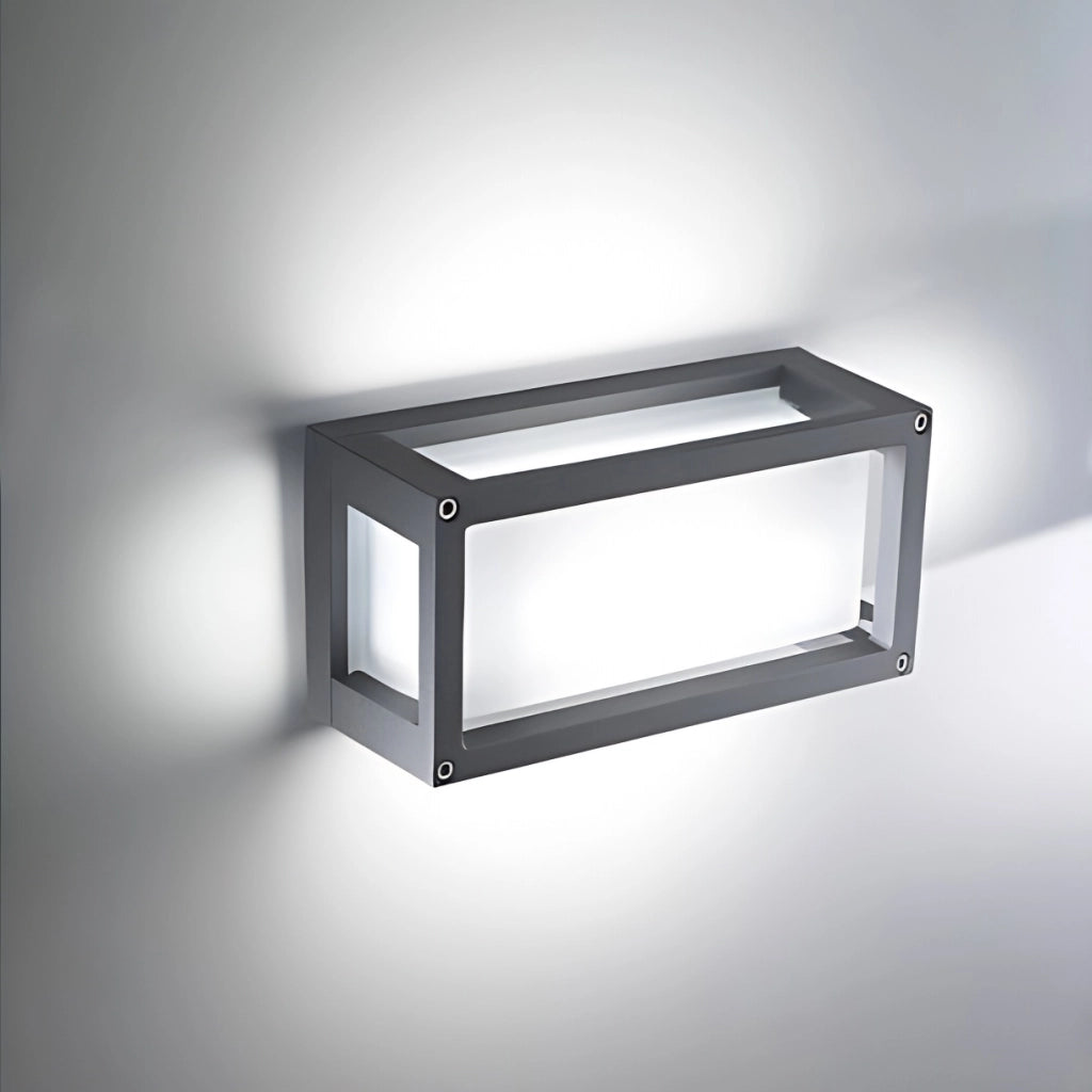 Lampada da Parete e Soffitto IP54 in Alluminio Verniciato Corten, Stile Moderno per Interni ed Esterni, Attacco E27, Dimensioni 12.2x25x9.5 cm