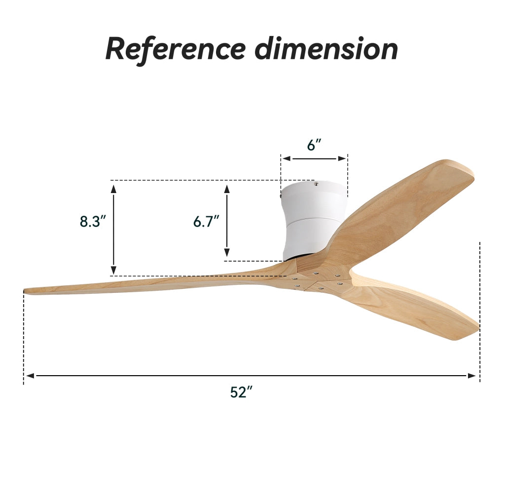 Ventilatore da soffitto bianco con motore DC silenzioso; telecomando e timer