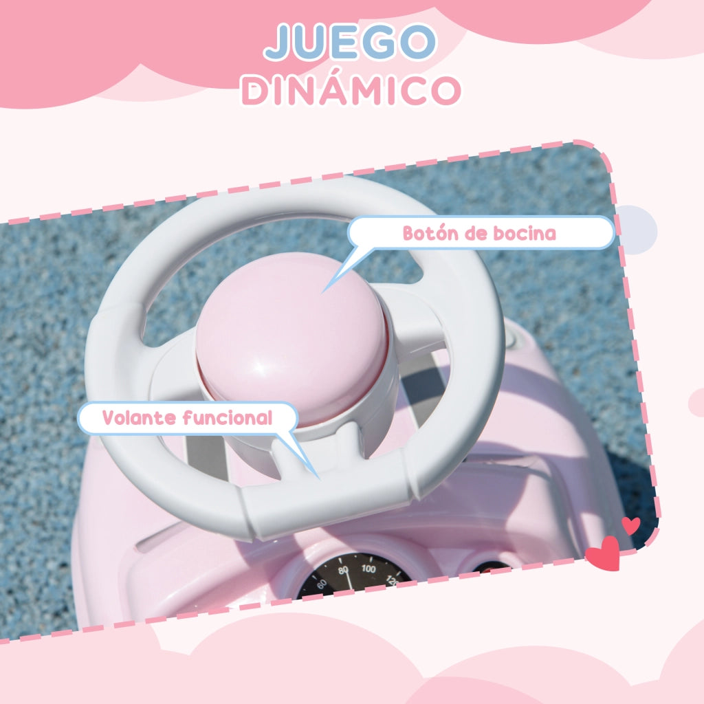 Coche Correpasillos con Volante ¨C zephmum ¨C Rosa 53x25x35 cm