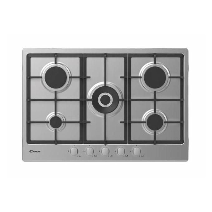 Candy CHG74WX piano cottura Acciaio inossidabile Da incasso 75 cm Gas 5 Fornello(i)