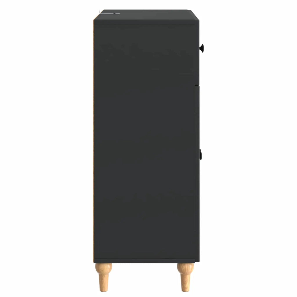 Credenza | Madia | Buffet da pranzo | Armadio da pranzo Nero 66 x 34,5 x 90 cm Legno ingegnerizzato