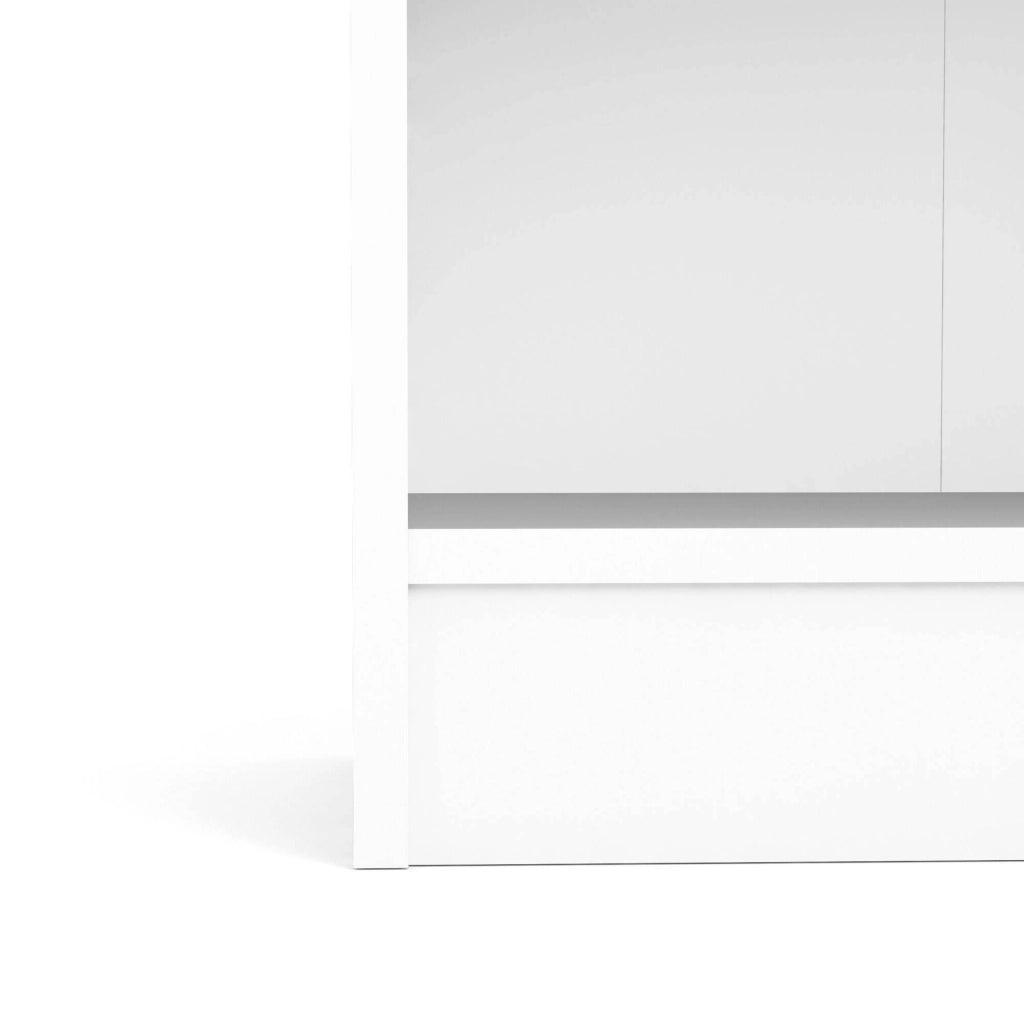 Libreria a cinque Abelarda, colore bianco, cm 79 x 107 x 27