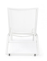 Set 4 Lettini Prendisole da Giardino 67x194x95h cm Cruise con Ruote Bianco