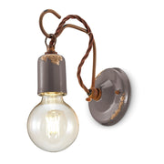 Applique Vintage Ceramica Tortora Con Filamento 1 Luce E27