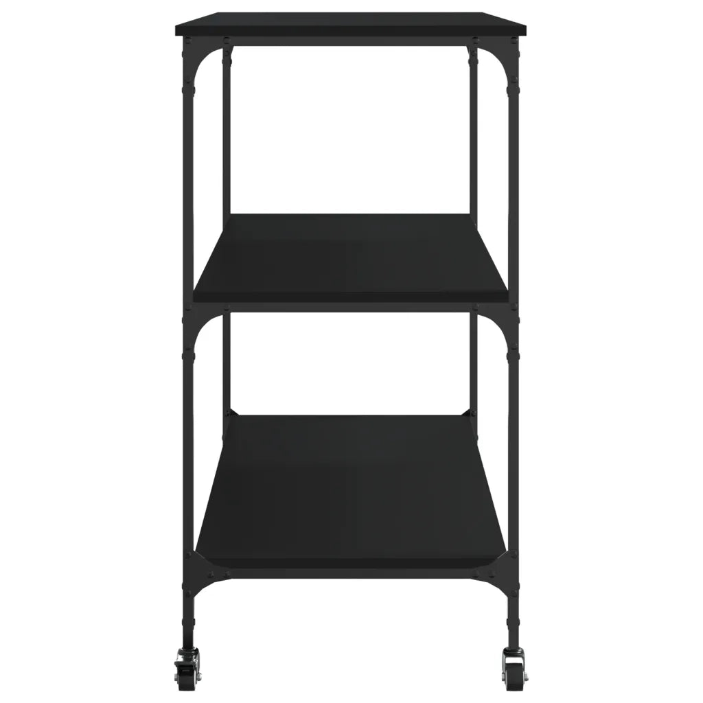 Carrello da Cucina Nero 102x50x95 cm in Legno Multistrato