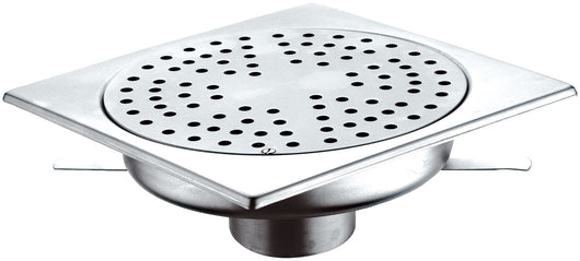 Piletta da pavimento sifonata in inox, cm 20x20