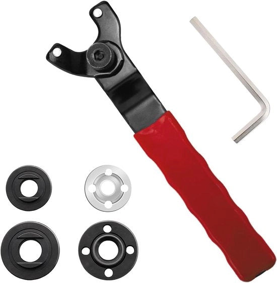 Serratura adattabile con punteruolo e chiave a stella con chiave a ingranaggi e spatola 8-48 mm - Rosso