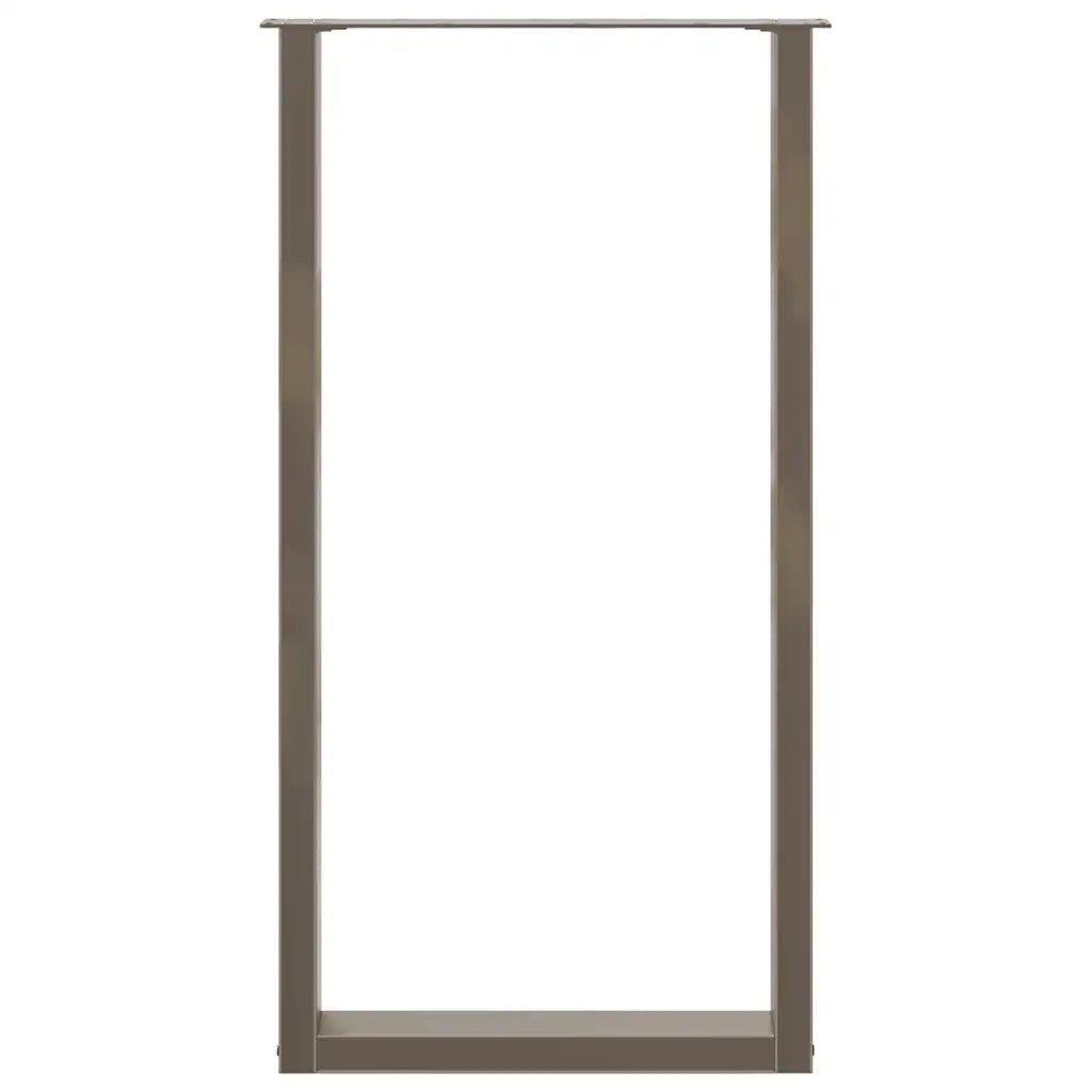 Gambe per tavolo da bar a forma di U 2 pz in acciaio naturale 60x(110-111) cm 4013251