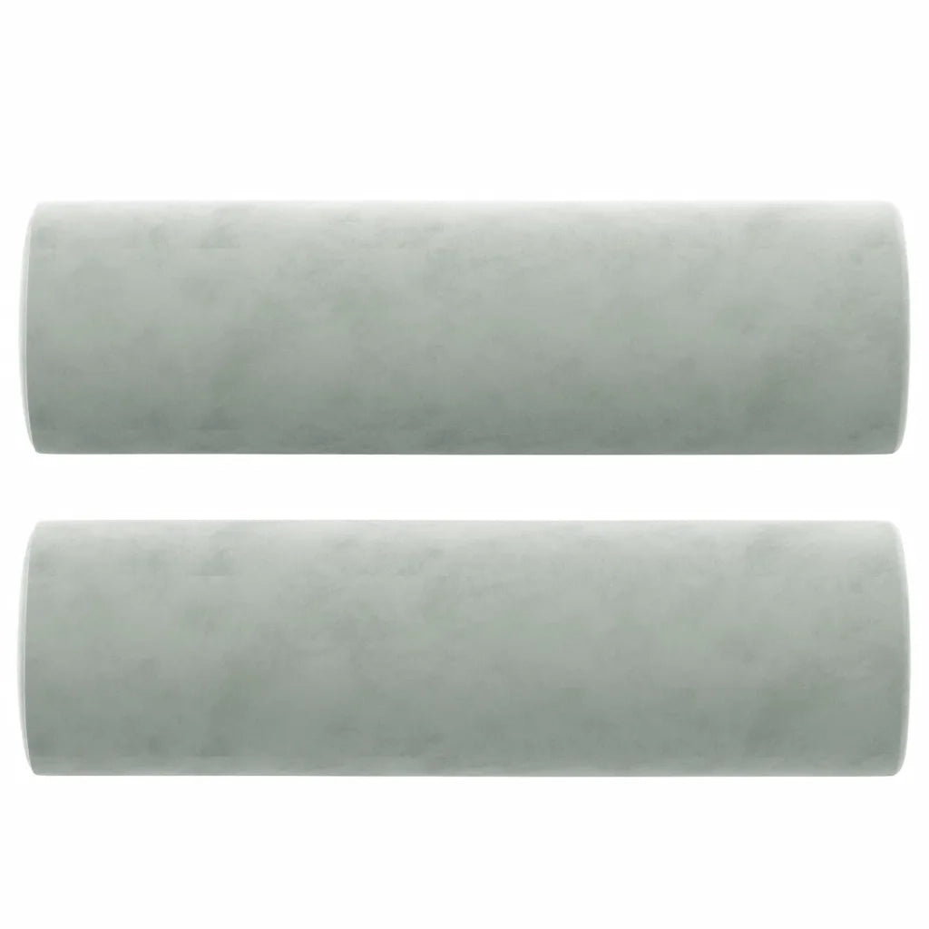 Divano a 2 Posti con Cuscini Grigio Chiaro 120 cm in Velluto 3200871