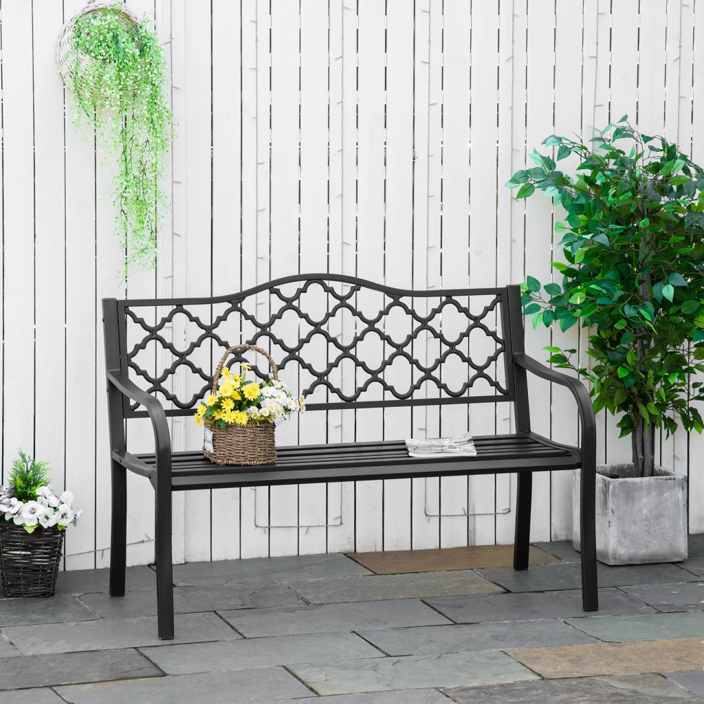 Panchina da Giardino 3 Posti ¨C Zephmum ¨C Grigio Antracite 128x60x89 cm