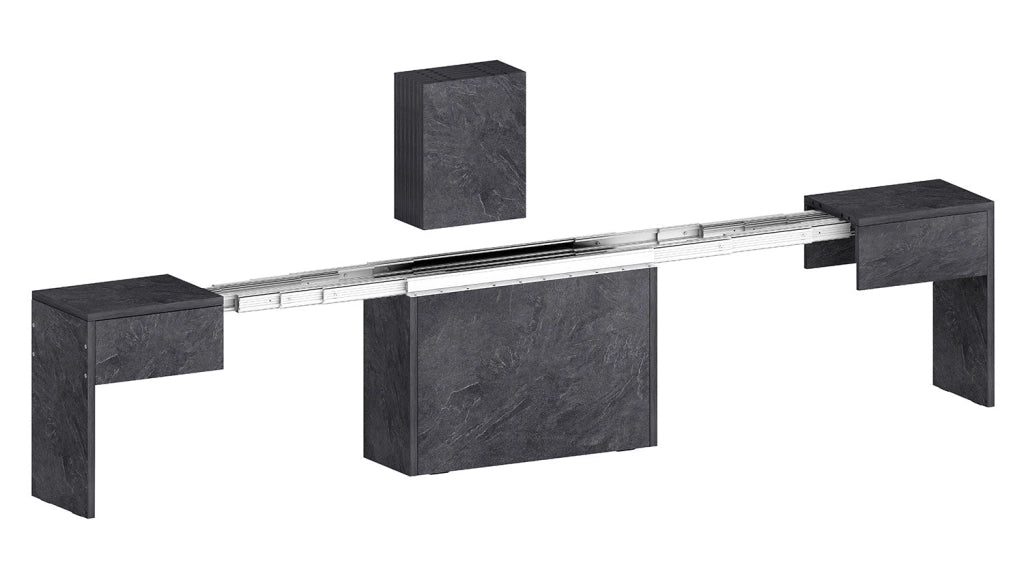 Set 2 Panche Allungabili 66/290x25x45 cm Pratika Singola A e B Grigio Ardesia