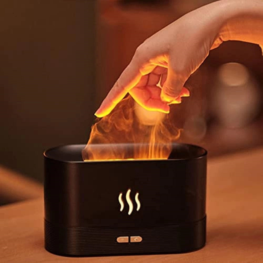Trade Shop - Diffusore Umidificatore A Nebbia Luce Effetto Fiamma Super Silenzioso Per Camera Ufficio -