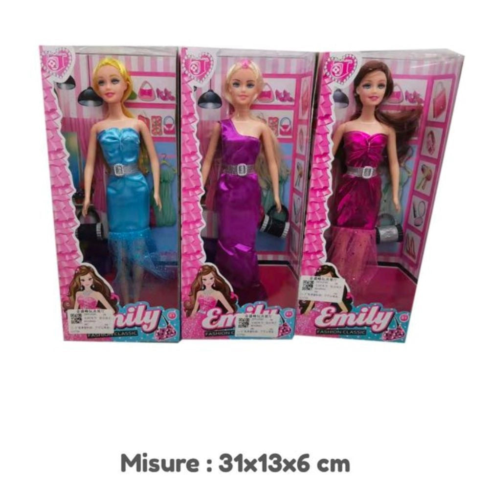 Trade Shop - Bambola Emily Fashion Alla Moda Con Abito Colorato Giocattolo Per Bambine Età 3+ -
