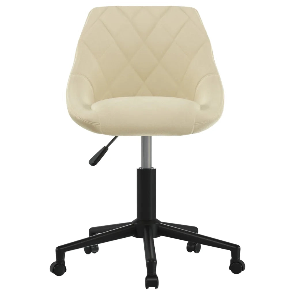 Sedia da Pranzo Girevole Crema in Velluto 3089031