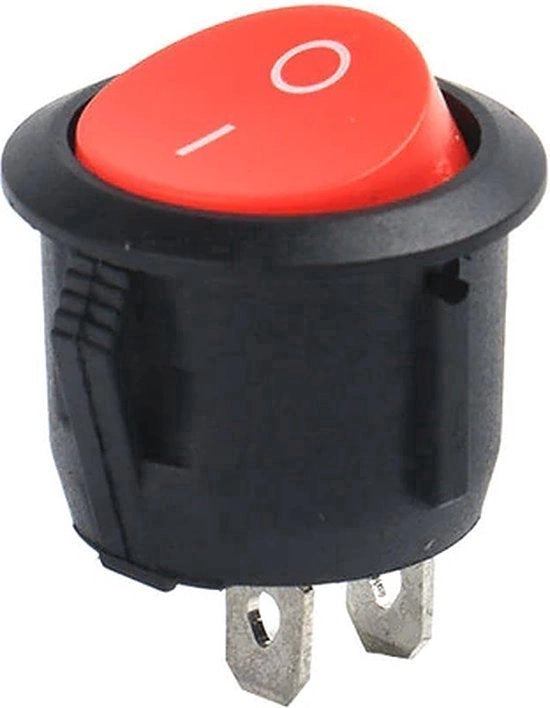 Wichetta mini a chiave Rond diametro 16.5mm On/Off - 3A/250V AC - Rosso