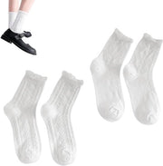 2 paia di calze da donna in cotone premium - biancheCalze eleganti e carine per donne - calze sportiveAdatte per abbigliamento da tempo libero - idea regalo per lei