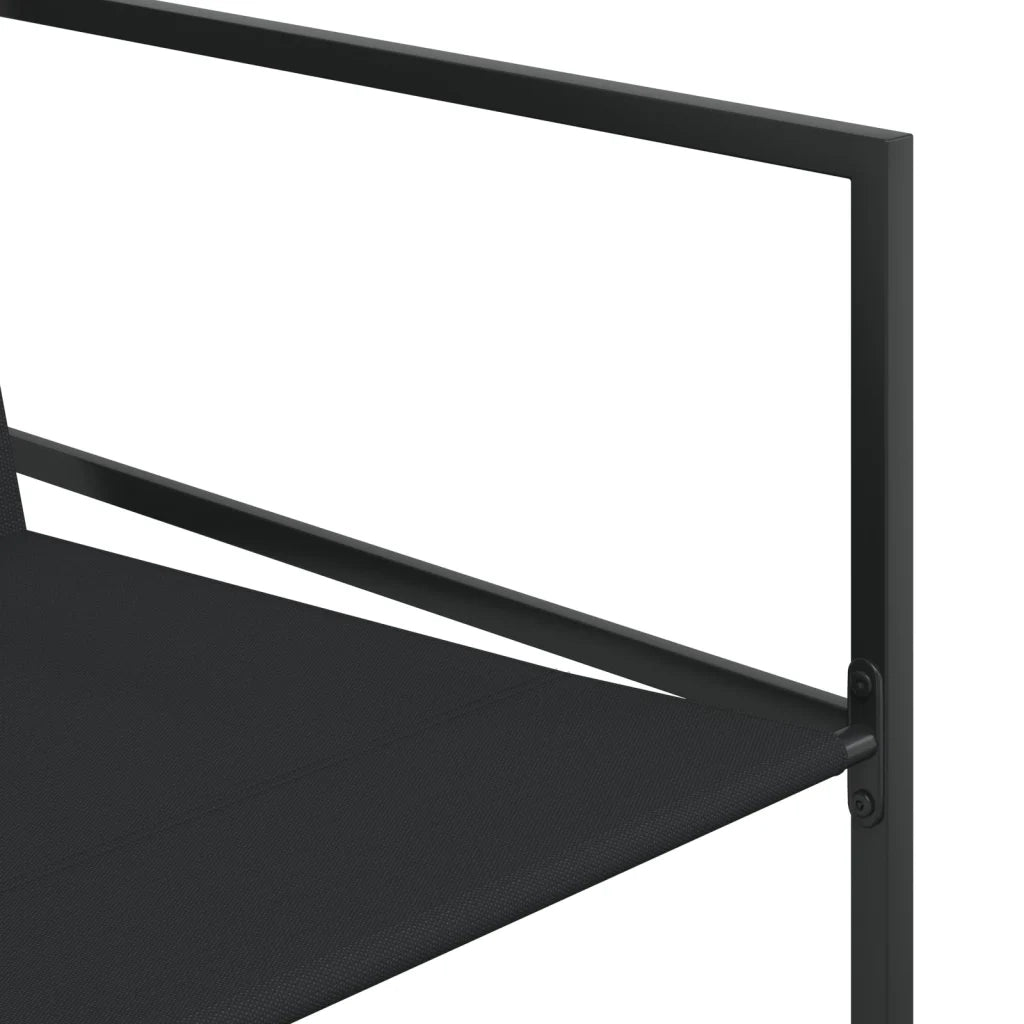 vidaXL Set da Pranzo da Giardino 9 pz Nero in Textilene
