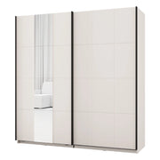 Armadio Camera da Letto Asilah, Guardaroba 2 Ante Appendiabiti, 195x205h cm Bianco Crema