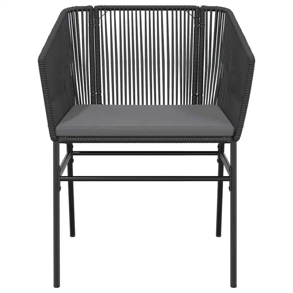 Set da Pranzo da Giardino 3 pz | Set Salotto da Giardino con Cuscini Polyrattan Vetro