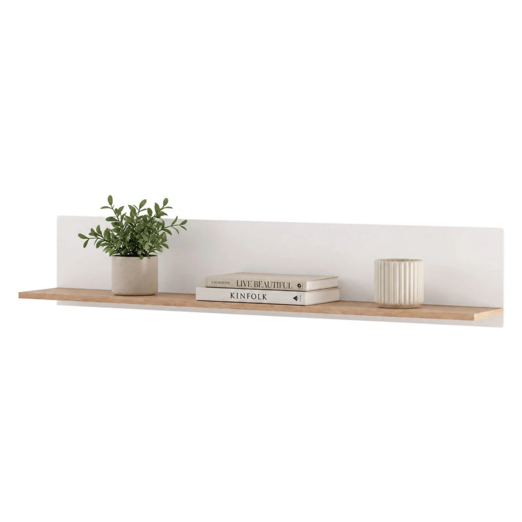 Norbio, Mensola un Ripiano, 138x20x24h cm Bianco Opaco