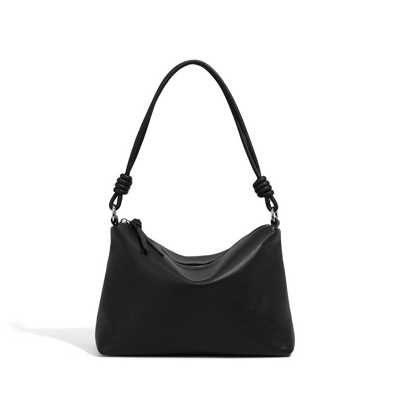 Borsa a tracolla da donna in vera pelle, colore nero.