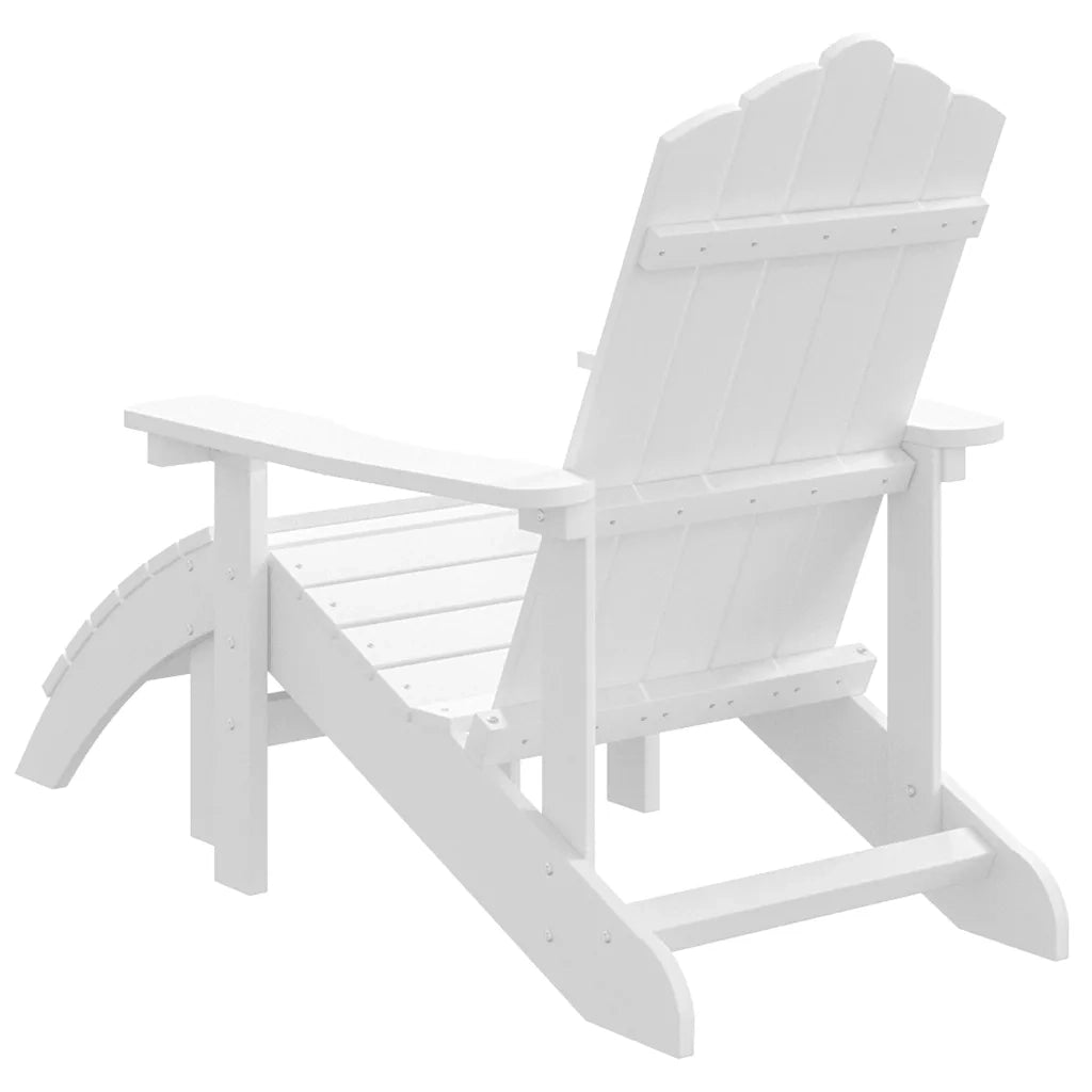 Sedia da Giardino Adirondack con Poggiapiedi Bianca HDPE cod mxl 66492