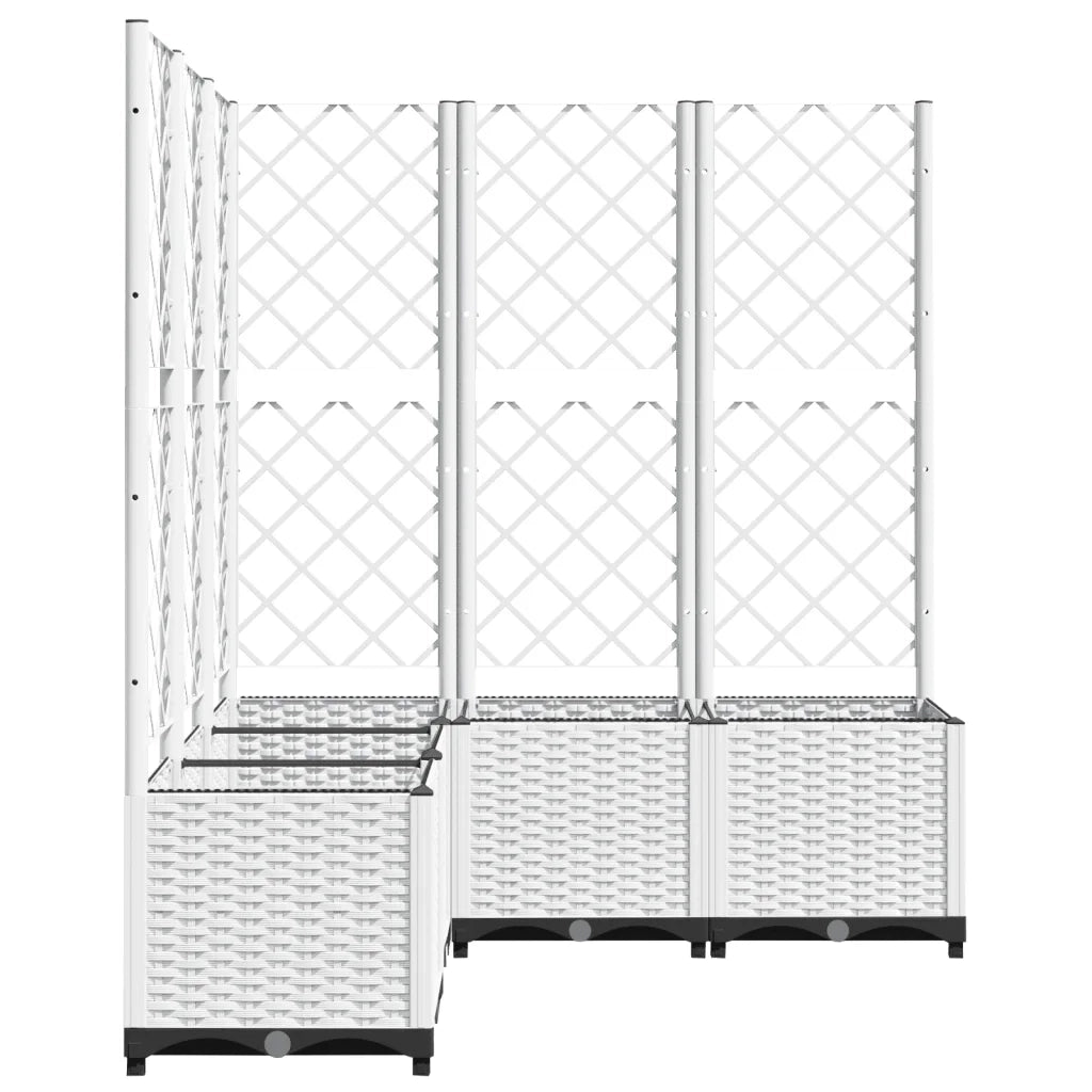 Fioriera | Cassetta per fiori | Vaso da Giardino con Graticcio Bianco 120x120x136 cm PP