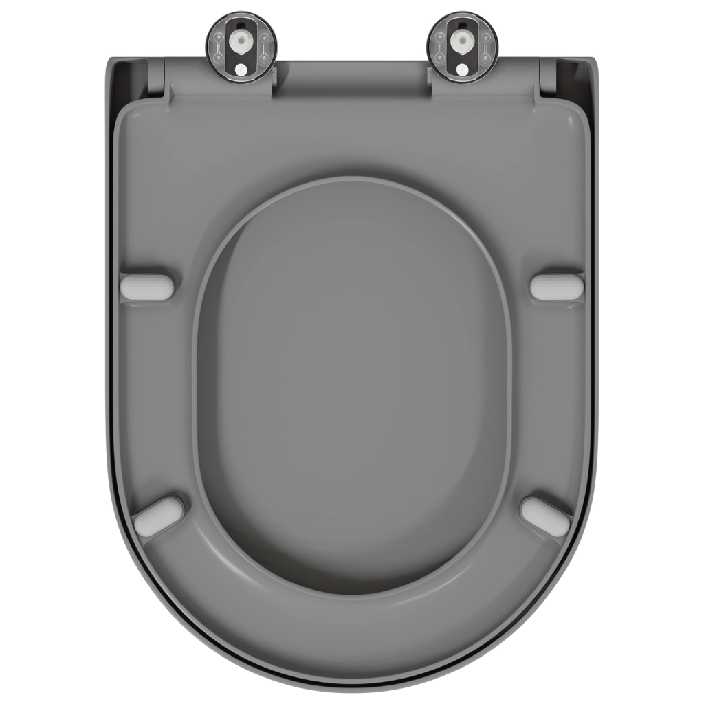 Sedile per Toilette con Rilascio Rapido e Soft Close Duroplast Grigio di