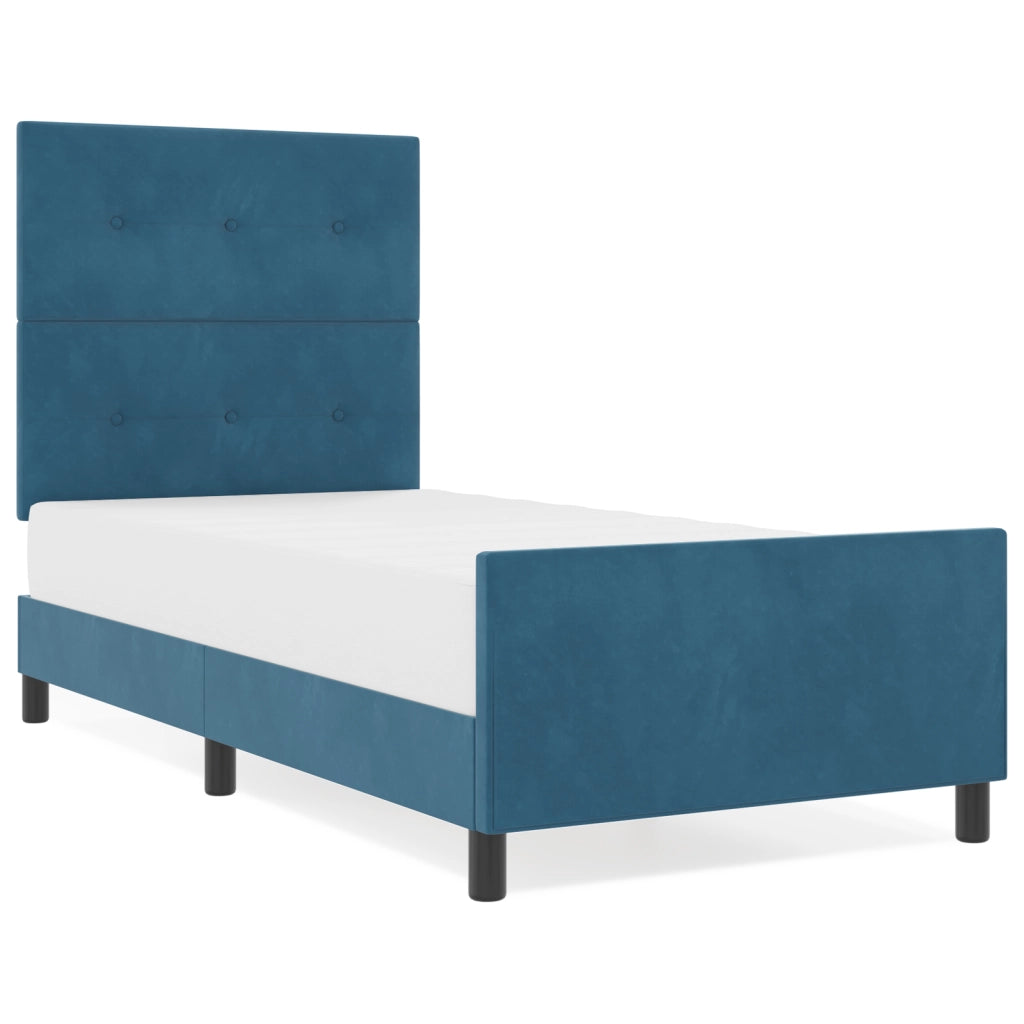 Letto Matrimoniale Blu Scuro 80x200 cm Velluto